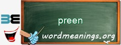 WordMeaning blackboard for preen